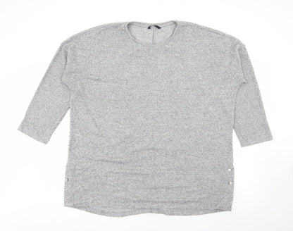 George Womens Grey Crew Neck  Viscose Pullover Jumper Size L