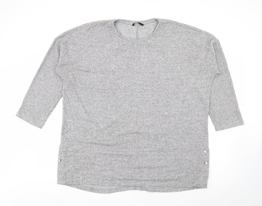 George Womens Grey Crew Neck  Viscose Pullover Jumper Size L