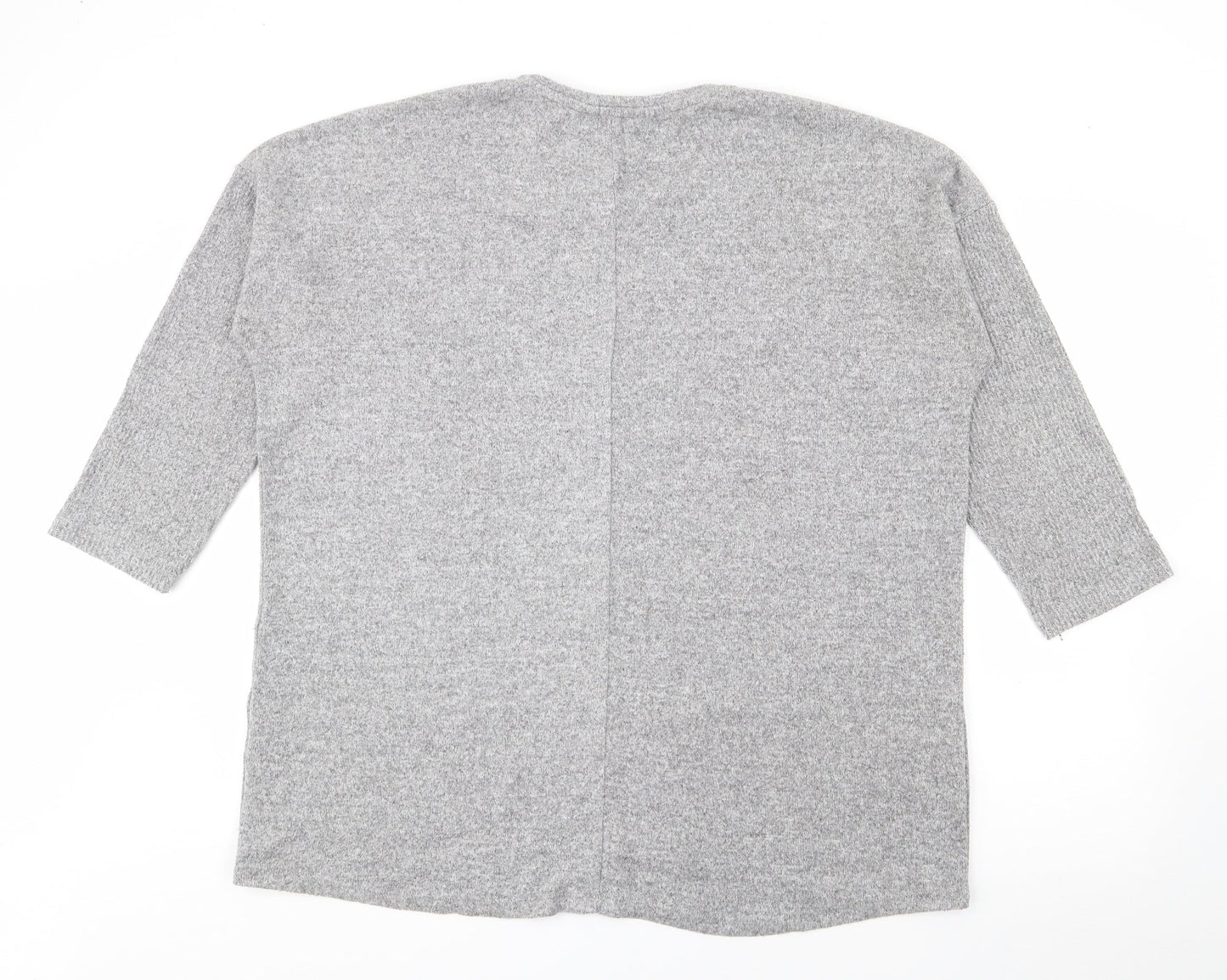 George Womens Grey Crew Neck  Viscose Pullover Jumper Size L