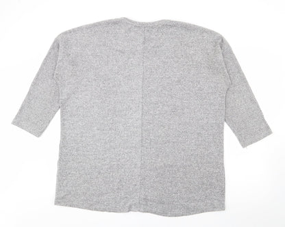George Womens Grey Crew Neck  Viscose Pullover Jumper Size L