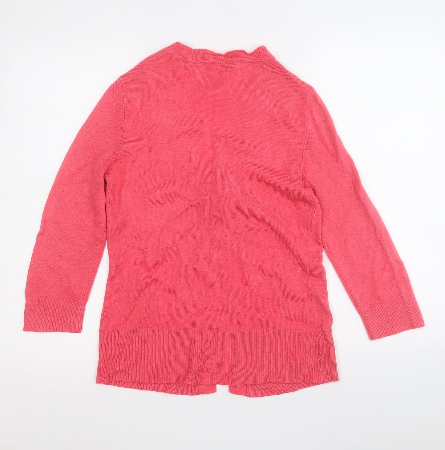 George Womens Pink V-Neck  Acrylic Cardigan Jumper Size 12