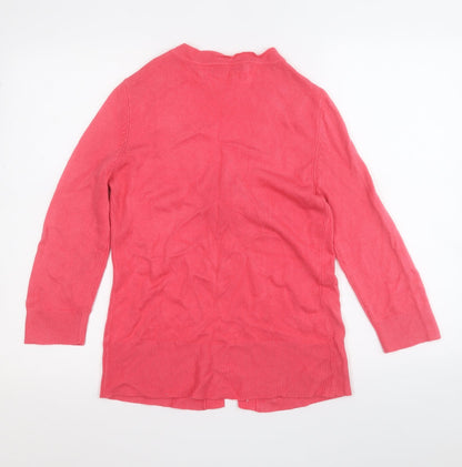 George Womens Pink V-Neck  Acrylic Cardigan Jumper Size 12
