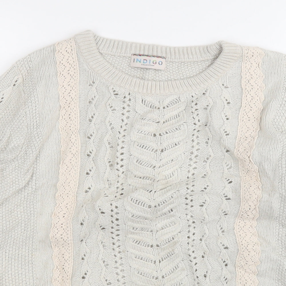 Womens UK Size 14 Indigo Grey Pullover Jumper