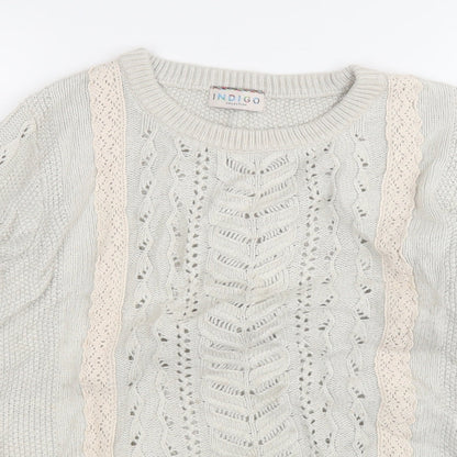 Womens UK Size 14 Indigo Grey Pullover Jumper