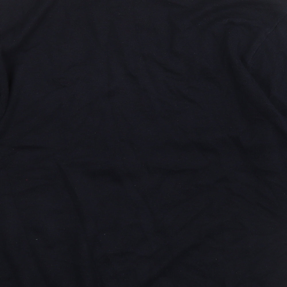 RUSSELL COLLECTION Mens Blue V-Neck  Cotton Pullover Jumper Size M