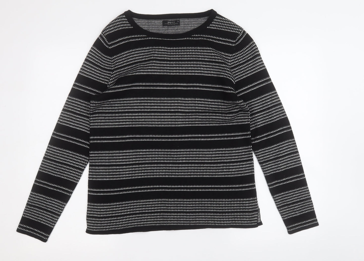 Womens UK Size 14 Papaya Black Pullover Jumper