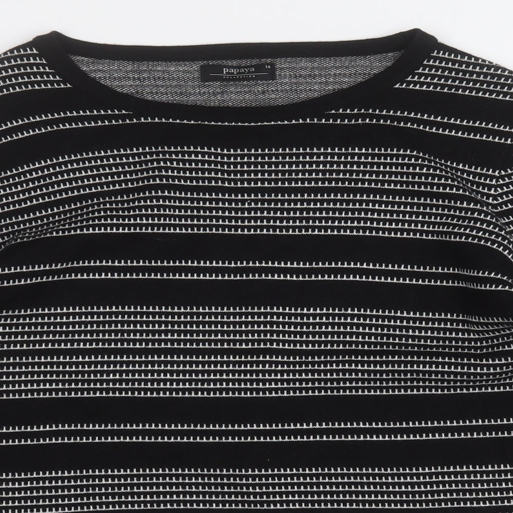 Womens UK Size 14 Papaya Black Pullover Jumper