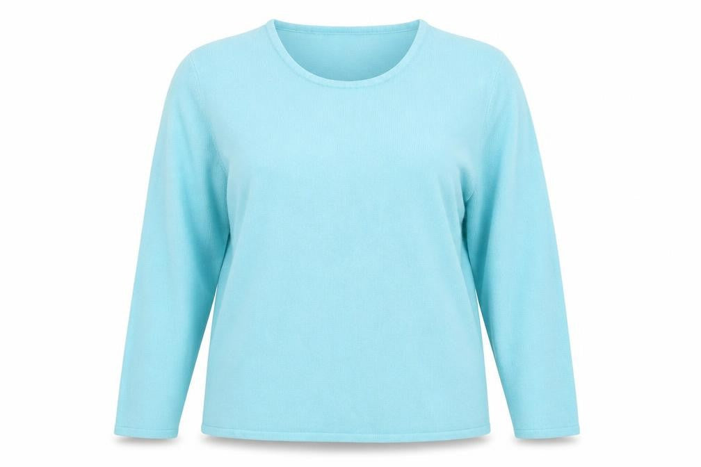 Bonmarché Womens Blue Round Neck Acrylic Pullover Jumper Size XL