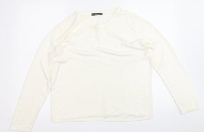 Womens UK Size M BM White Pullover Jumper