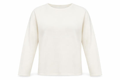 Bonmarché Womens White Round Neck Acrylic Pullover Jumper Size M