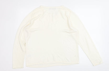 Womens UK Size M BM White Pullover Jumper