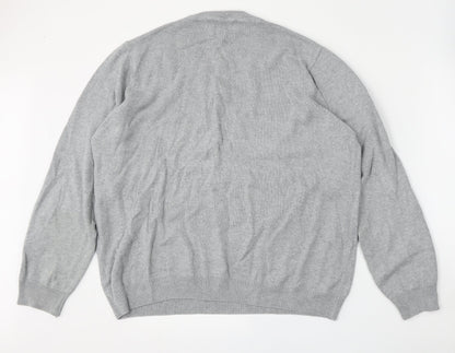 Blue Harbour Mens Grey V-Neck  Polyester Pullover Jumper Size L