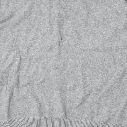 Blue Harbour Mens Grey V-Neck  Polyester Pullover Jumper Size L
