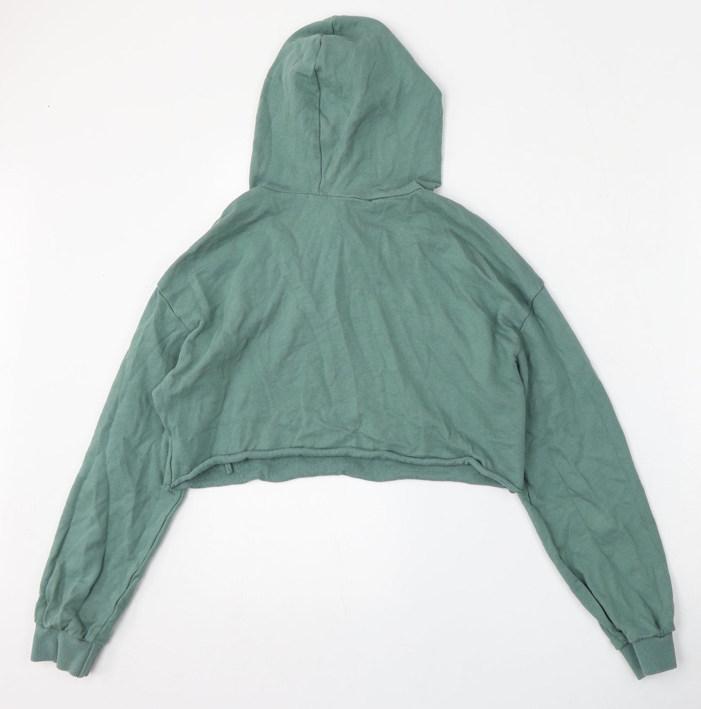 SheIn Womens Green  Cotton Pullover Hoodie Size M