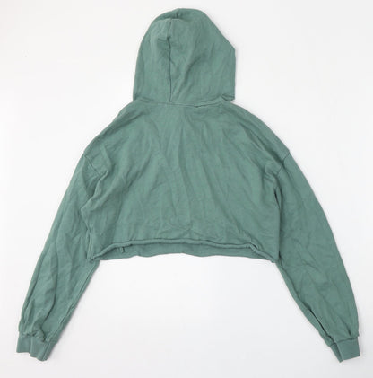 SheIn Womens Green  Cotton Pullover Hoodie Size M