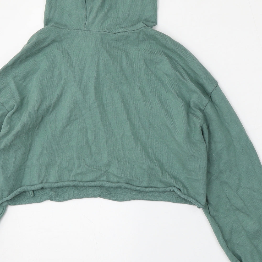 SheIn Womens Green  Cotton Pullover Hoodie Size M