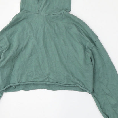 SheIn Womens Green  Cotton Pullover Hoodie Size M