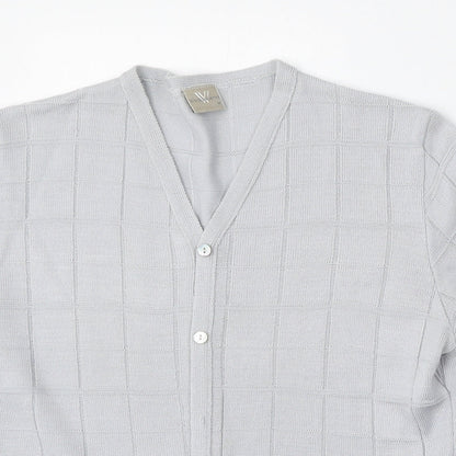 Woolworths Womens Silver V-Neck  Acrylic Cardigan Jumper Size M