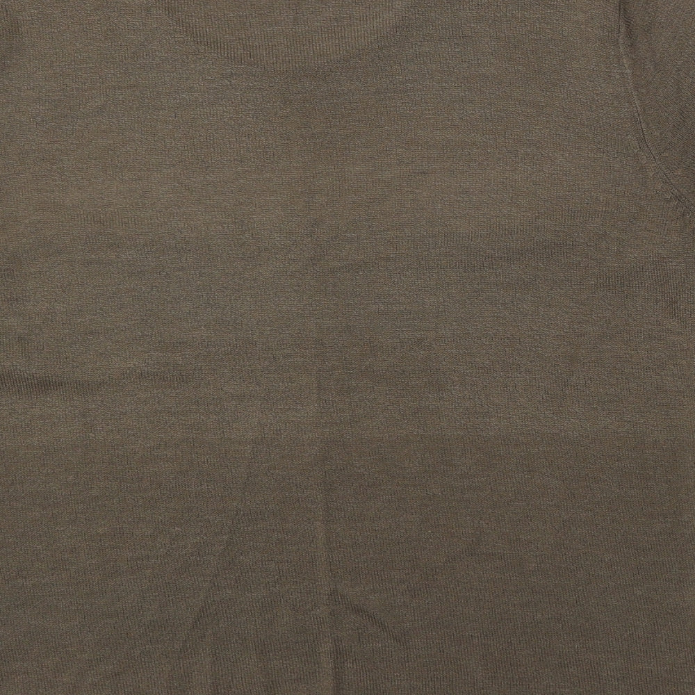 Oscar B Womens Brown Round Neck Geometric Viscose Pullover Jumper Size S