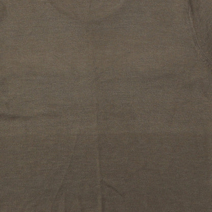 Oscar B Womens Brown Round Neck Geometric Viscose Pullover Jumper Size S