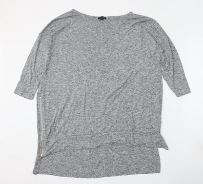 River Island Womens Grey Round Neck  Viscose Pullover Jumper Size 10