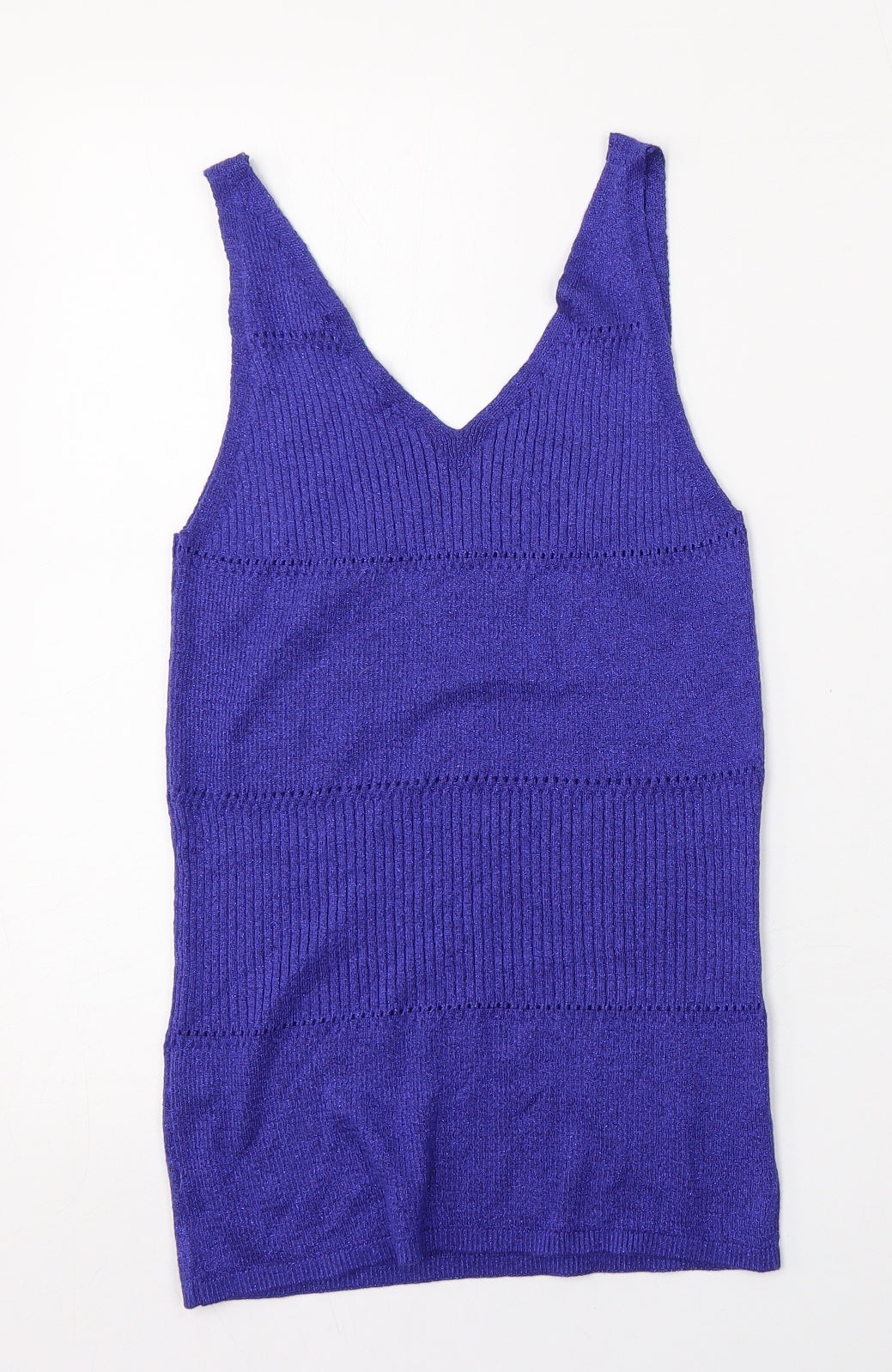 George Womens Purple V-Neck  Viscose Vest Jumper Size 12