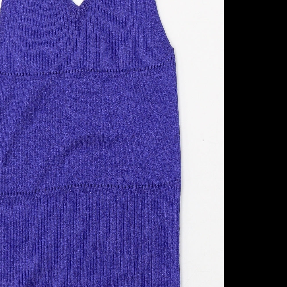George Womens Purple V-Neck  Viscose Vest Jumper Size 12