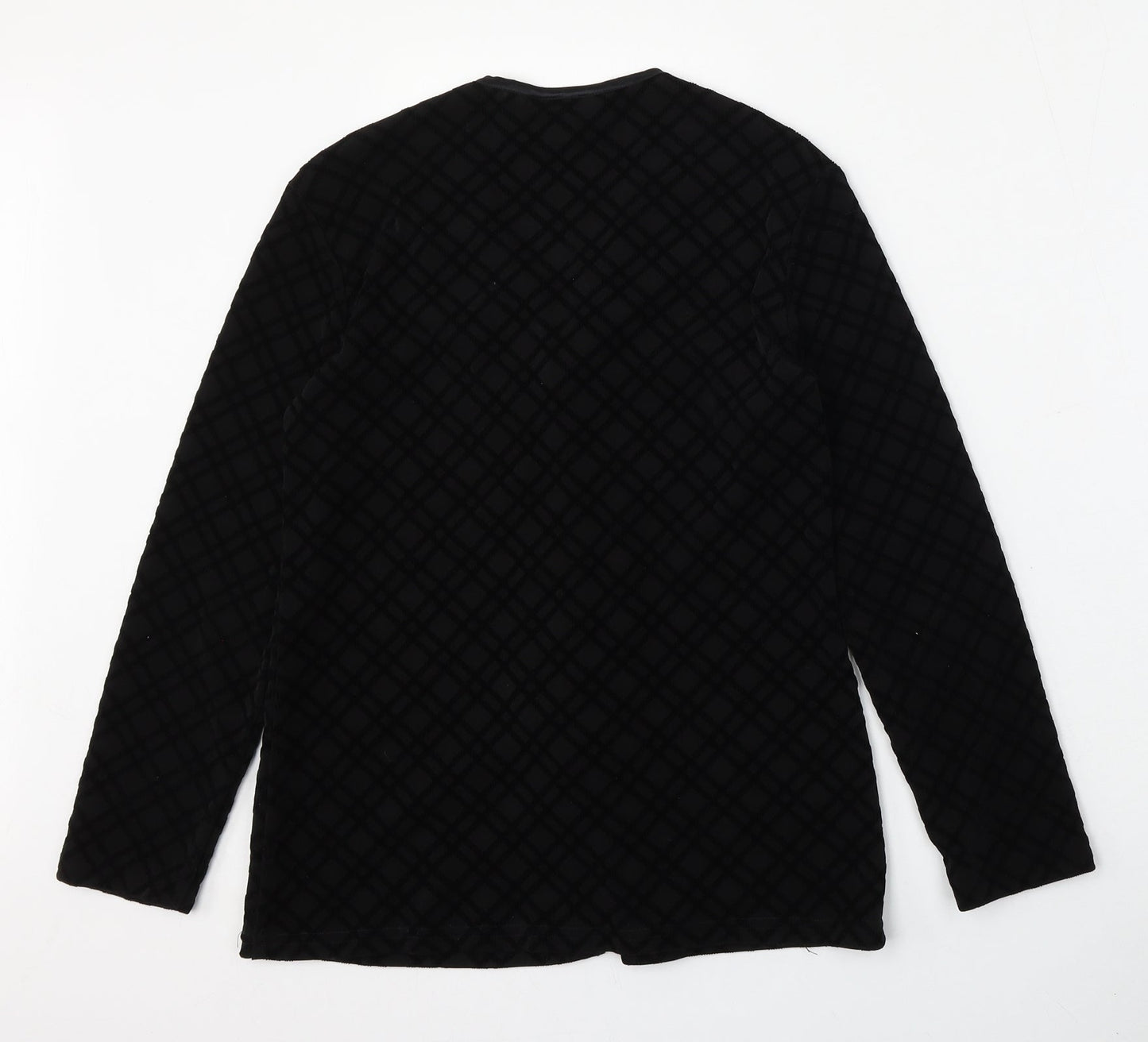 First Avenue Womens Black Geometric  Jacket  Size 10  Button