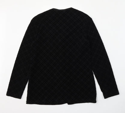 First Avenue Womens Black Geometric  Jacket  Size 10  Button