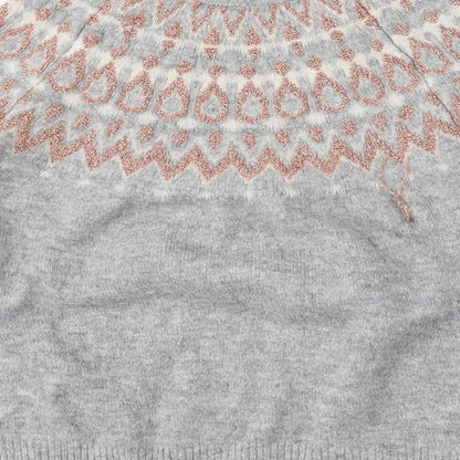 F&F Womens Grey Round Neck  Acrylic Pullover Jumper Size 14