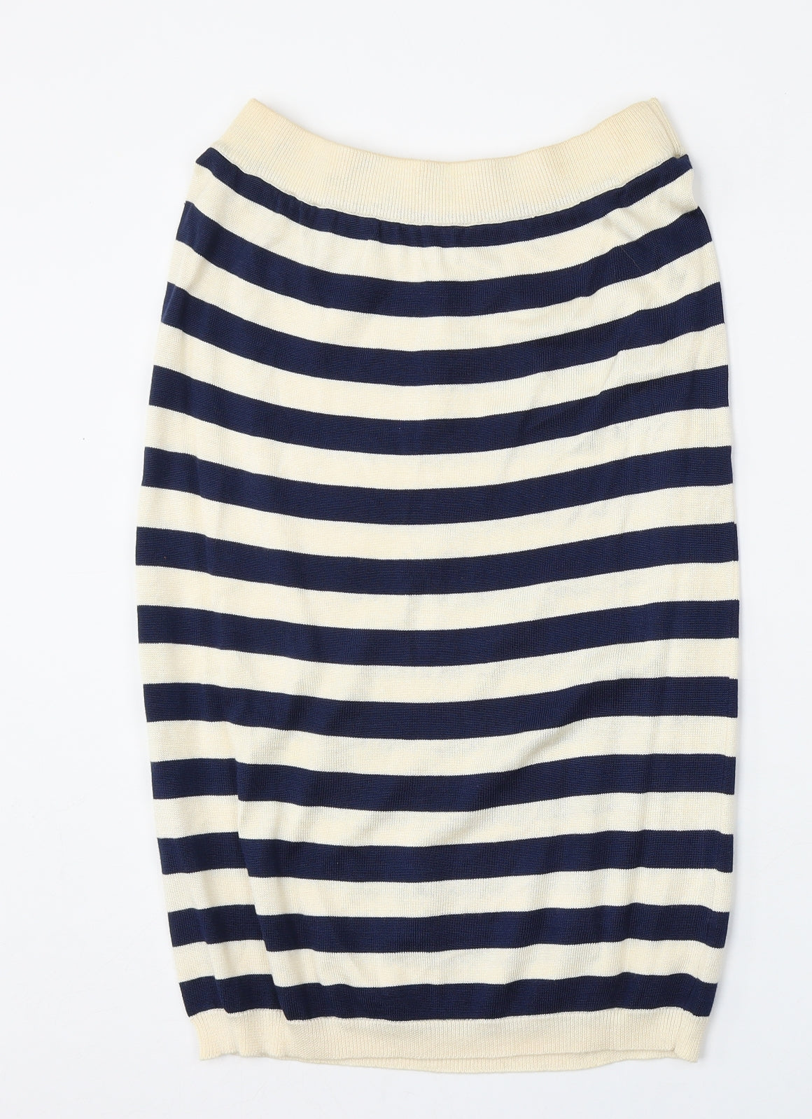 House of Fraser Womens White Striped Cotton Straight & Pencil Skirt Size L