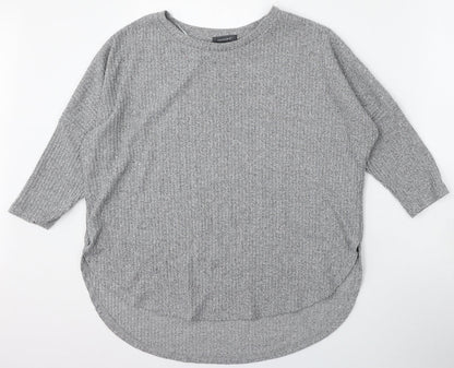 Primark Womens Grey Round Neck  Polyester Pullover Jumper Size 12