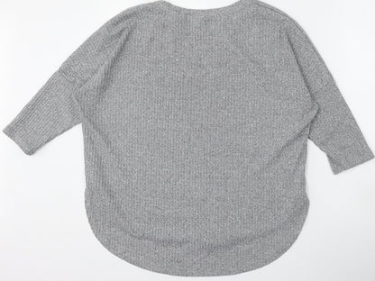 Primark Womens Grey Round Neck  Polyester Pullover Jumper Size 12