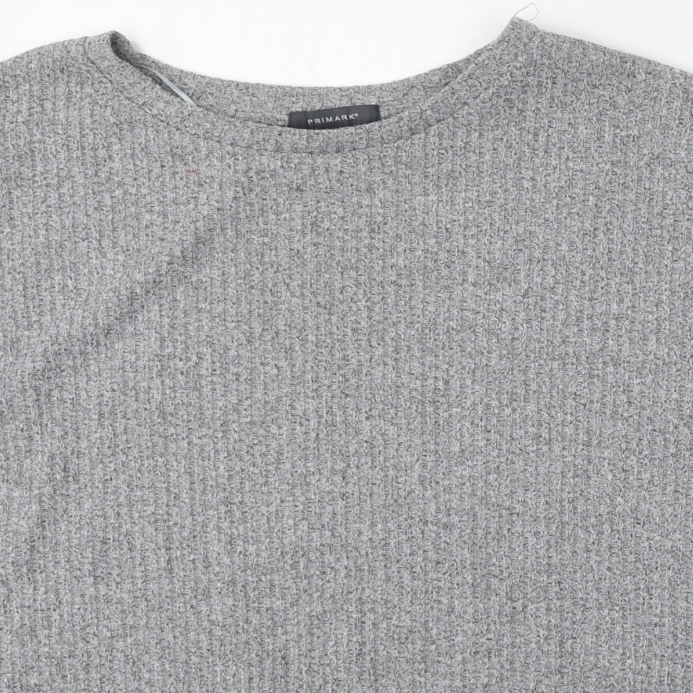 Primark Womens Grey Round Neck  Polyester Pullover Jumper Size 12