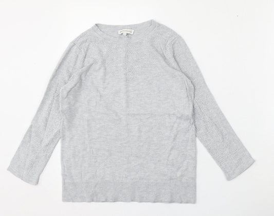 Warehouse Womens Grey Round Neck  Viscose Pullover Jumper Size 10
