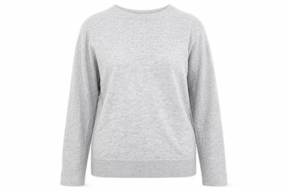 Warehouse Womens Grey Round Neck  Viscose Pullover Jumper Size 10