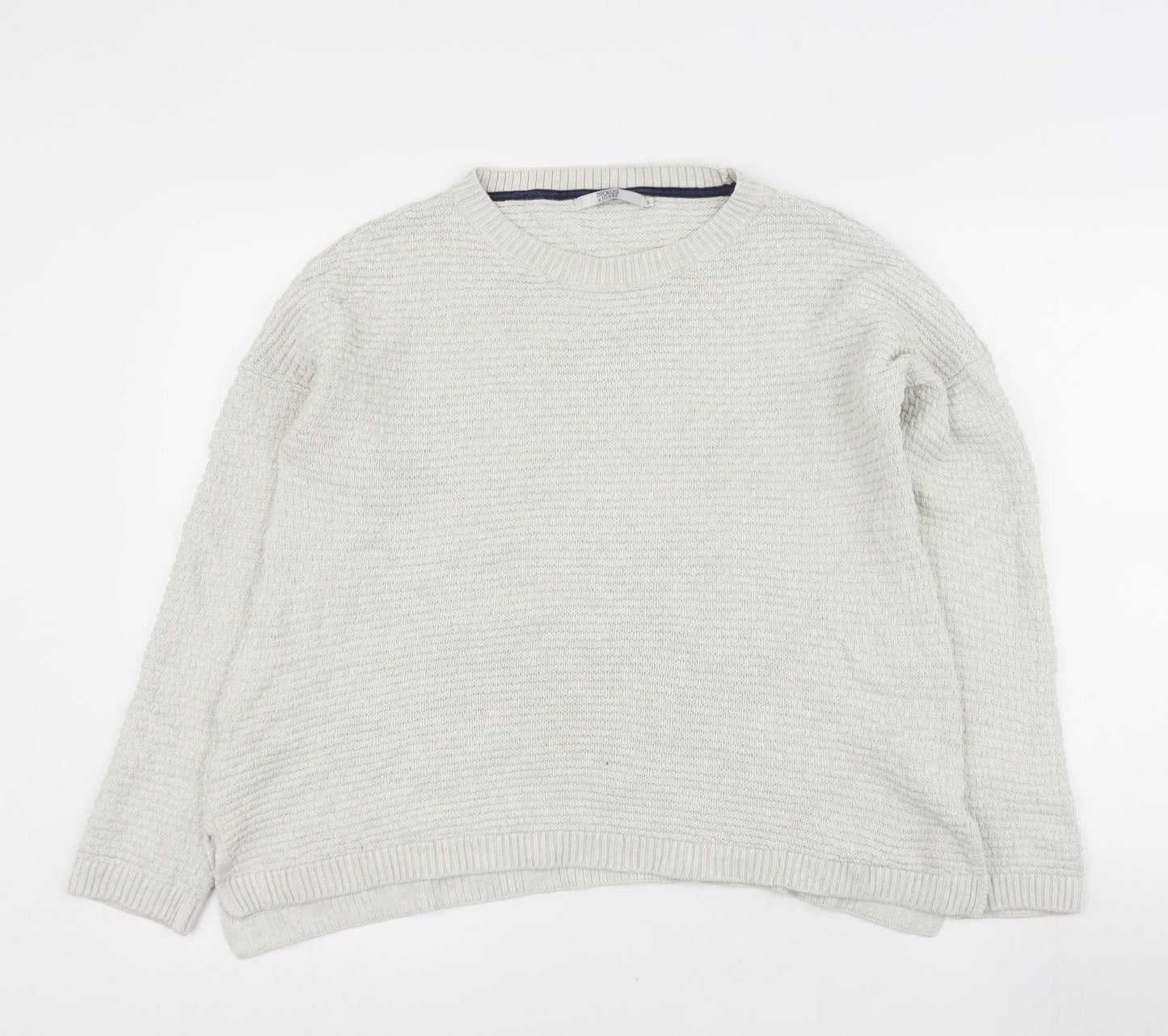 Dickens & Jones Mens Beige Round Neck  Cotton Pullover Jumper Size S