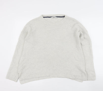 Dickens & Jones Mens Beige Round Neck  Cotton Pullover Jumper Size S