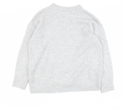 george  Womens Grey Round Neck  Polyester Pullover Jumper Size M