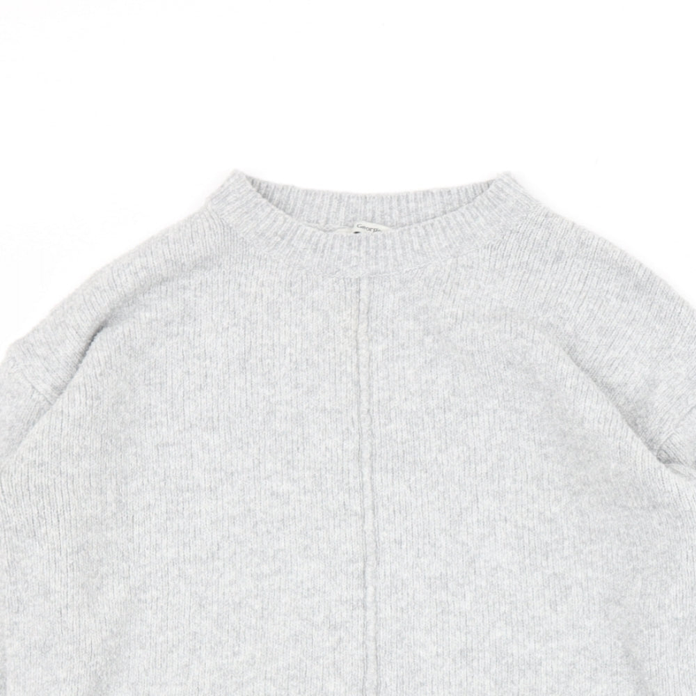 george  Womens Grey Round Neck  Polyester Pullover Jumper Size M