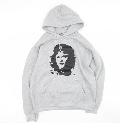 Mens UK Size M Gildan Grey Pullover Hoodie