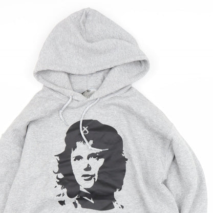 Mens UK Size M Gildan Grey Pullover Hoodie