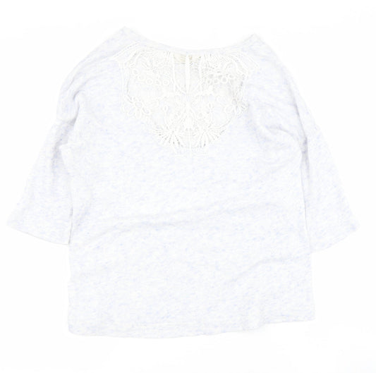 Indigo Womens Blue Round Neck  Polyester Pullover Jumper Size M