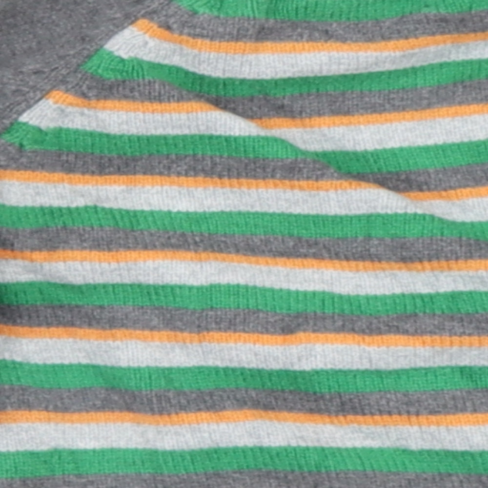 George  Grey Striped Cotton Cardigan Jumper
