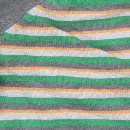 George  Grey Striped Cotton Cardigan Jumper