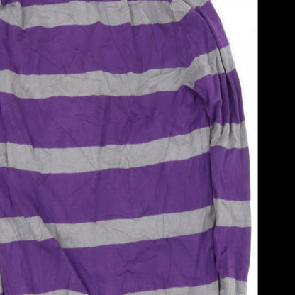 Chilli Pepper Womens Purple Scoop Neck Striped Viscose Pullover Jumper Size S