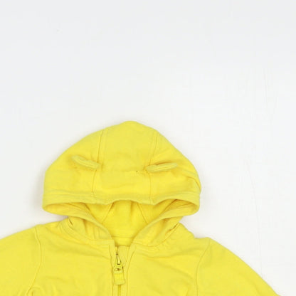 George Baby Yellow  Cotton Full Zip Jumper Size 0-3 Months  Zip