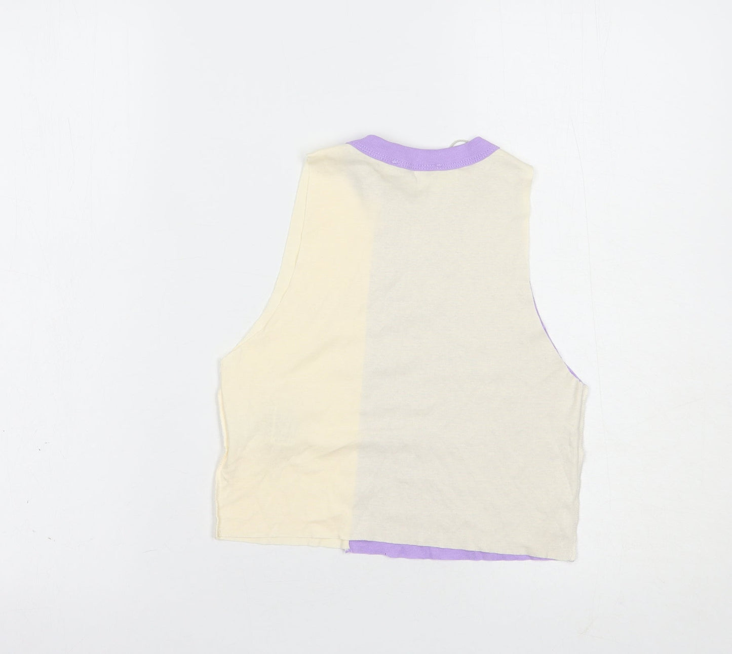 Womens UK Size S Pull & Bear Ivory Cropped Tank