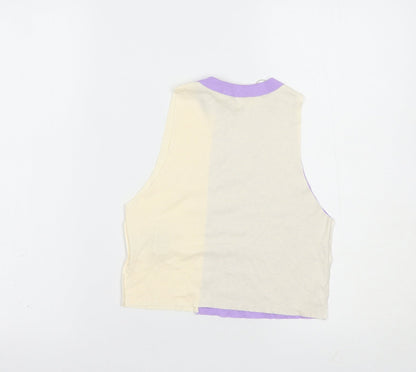 Womens UK Size S Pull & Bear Ivory Cropped Tank