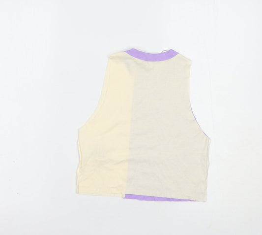 Womens UK Size S Pull & Bear Ivory Cropped Tank